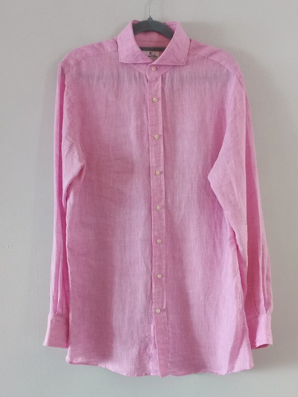 EMMANUEL BERG 100% Linen pink dress shirt